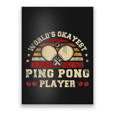 Worlds Okayest Ping Pong Player Retro Ping Pong Poster