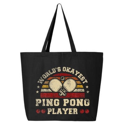 Worlds Okayest Ping Pong Player Retro Ping Pong 25L Jumbo Tote