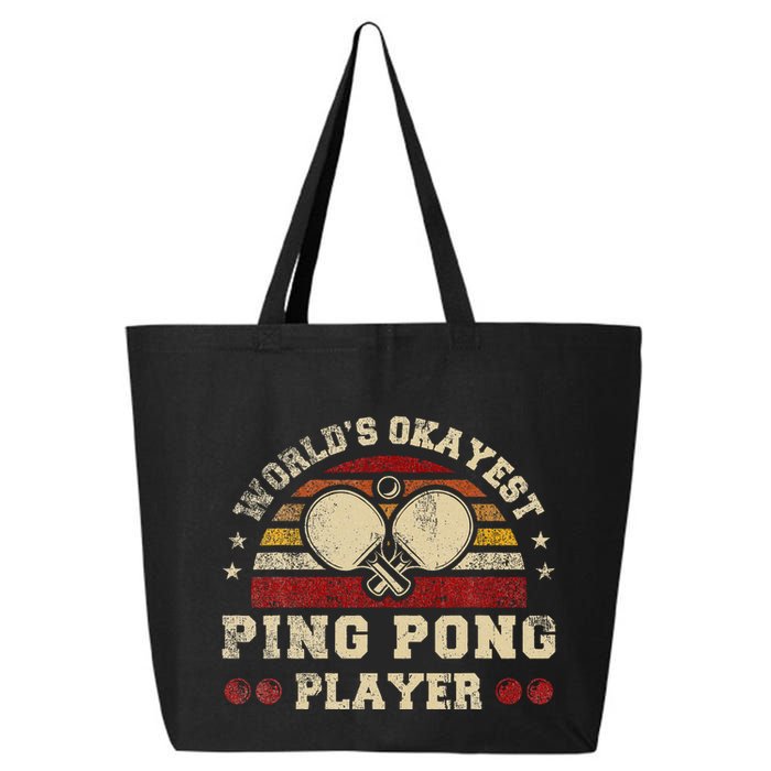 Worlds Okayest Ping Pong Player Retro Ping Pong 25L Jumbo Tote
