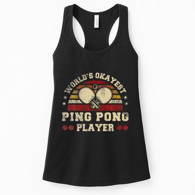 Worlds Okayest Ping Pong Player Retro Ping Pong Womens Tank Top