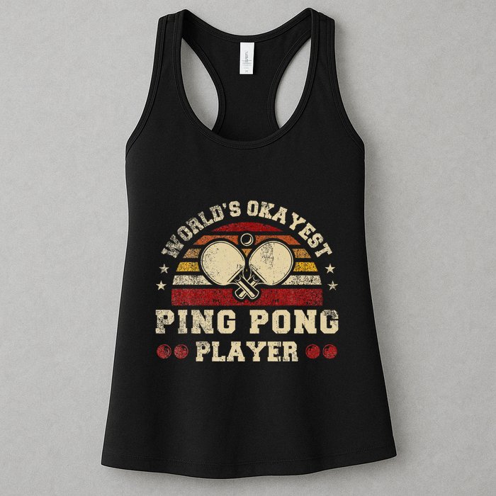 Worlds Okayest Ping Pong Player Retro Ping Pong Womens Tank Top
