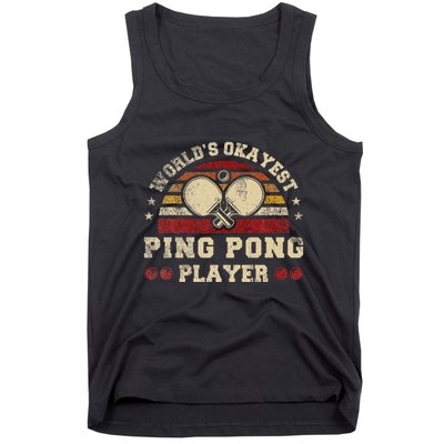 Worlds Okayest Ping Pong Player Retro Ping Pong Tank Top