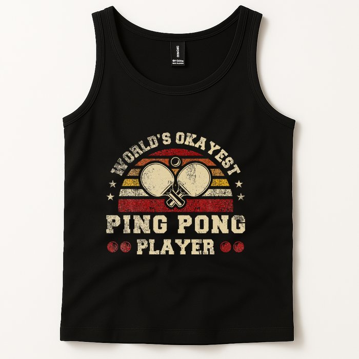 Worlds Okayest Ping Pong Player Retro Ping Pong Tank Top