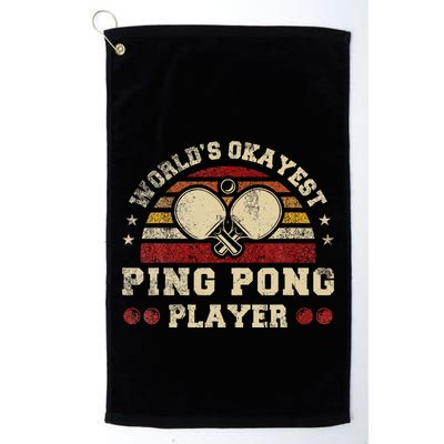 Worlds Okayest Ping Pong Player Retro Ping Pong Golf Towel
