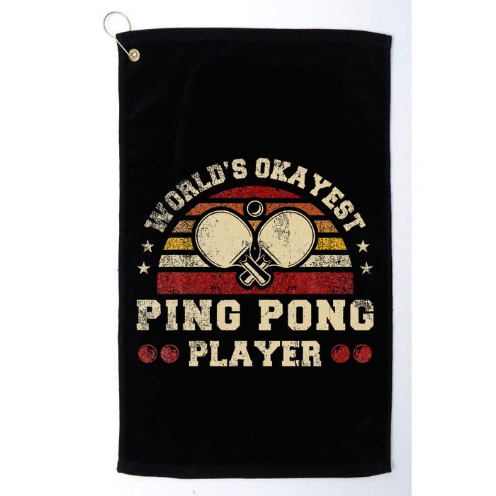 Worlds Okayest Ping Pong Player Retro Ping Pong Golf Towel