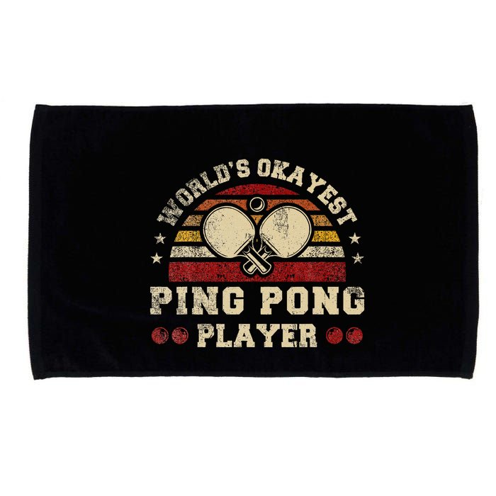Worlds Okayest Ping Pong Player Retro Ping Pong Microfiber Hand Towel