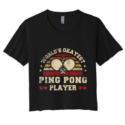 Worlds Okayest Ping Pong Player Retro Ping Pong Crop Top