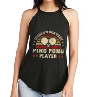 Worlds Okayest Ping Pong Player Retro Ping Pong Women's Perfect Tri Rocker Tank