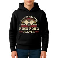 Worlds Okayest Ping Pong Player Retro Ping Pong Kids Hoodie