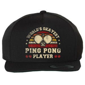 Worlds Okayest Ping Pong Player Retro Ping Pong Wool Snapback Cap