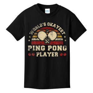 Worlds Okayest Ping Pong Player Retro Ping Pong Kids T-Shirt