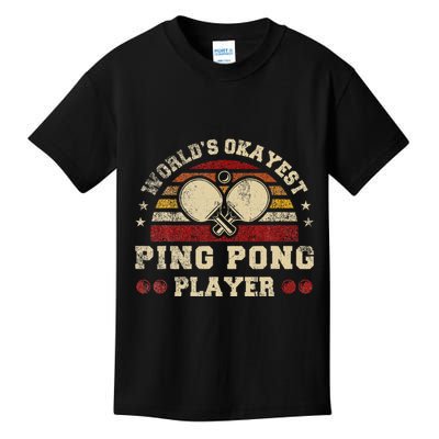 Worlds Okayest Ping Pong Player Retro Ping Pong Kids T-Shirt