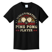 Worlds Okayest Ping Pong Player Retro Ping Pong Kids T-Shirt