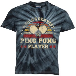 Worlds Okayest Ping Pong Player Retro Ping Pong Kids Tie-Dye T-Shirt