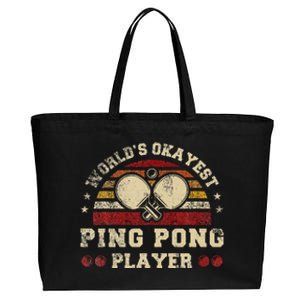 Worlds Okayest Ping Pong Player Retro Ping Pong Cotton Canvas Jumbo Tote