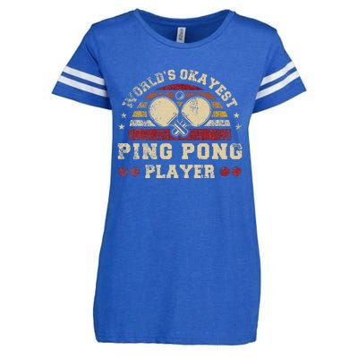 Worlds Okayest Ping Pong Player Retro Ping Pong Enza Ladies Jersey Football T-Shirt