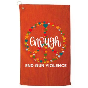 Wear Orange Peace Sign Enough End Gun Violence Platinum Collection Golf Towel