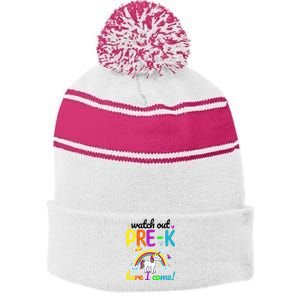 Watch Out PreK Here I Come Pre K Stripe Pom Pom Beanie