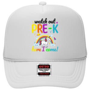 Watch Out PreK Here I Come Pre K High Crown Mesh Back Trucker Hat