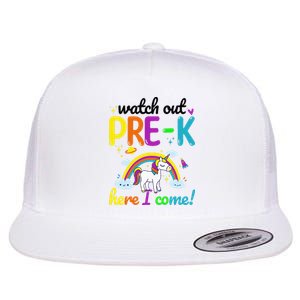 Watch Out PreK Here I Come Pre K Flat Bill Trucker Hat