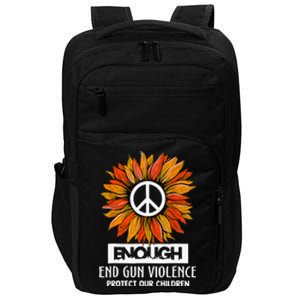 Wear Orange Peace Sunflower Enough End Gun Violence Impact Tech Backpack