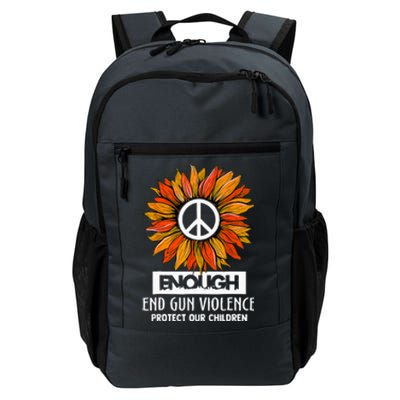 Wear Orange Peace Sunflower Enough End Gun Violence Daily Commute Backpack