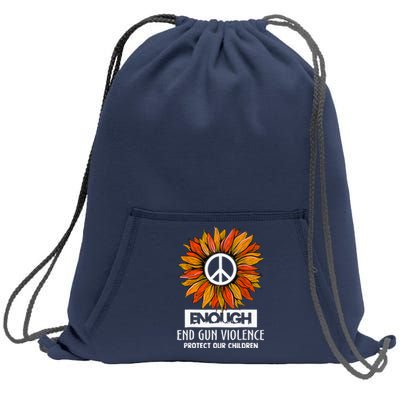 Wear Orange Peace Sunflower Enough End Gun Violence Sweatshirt Cinch Pack Bag