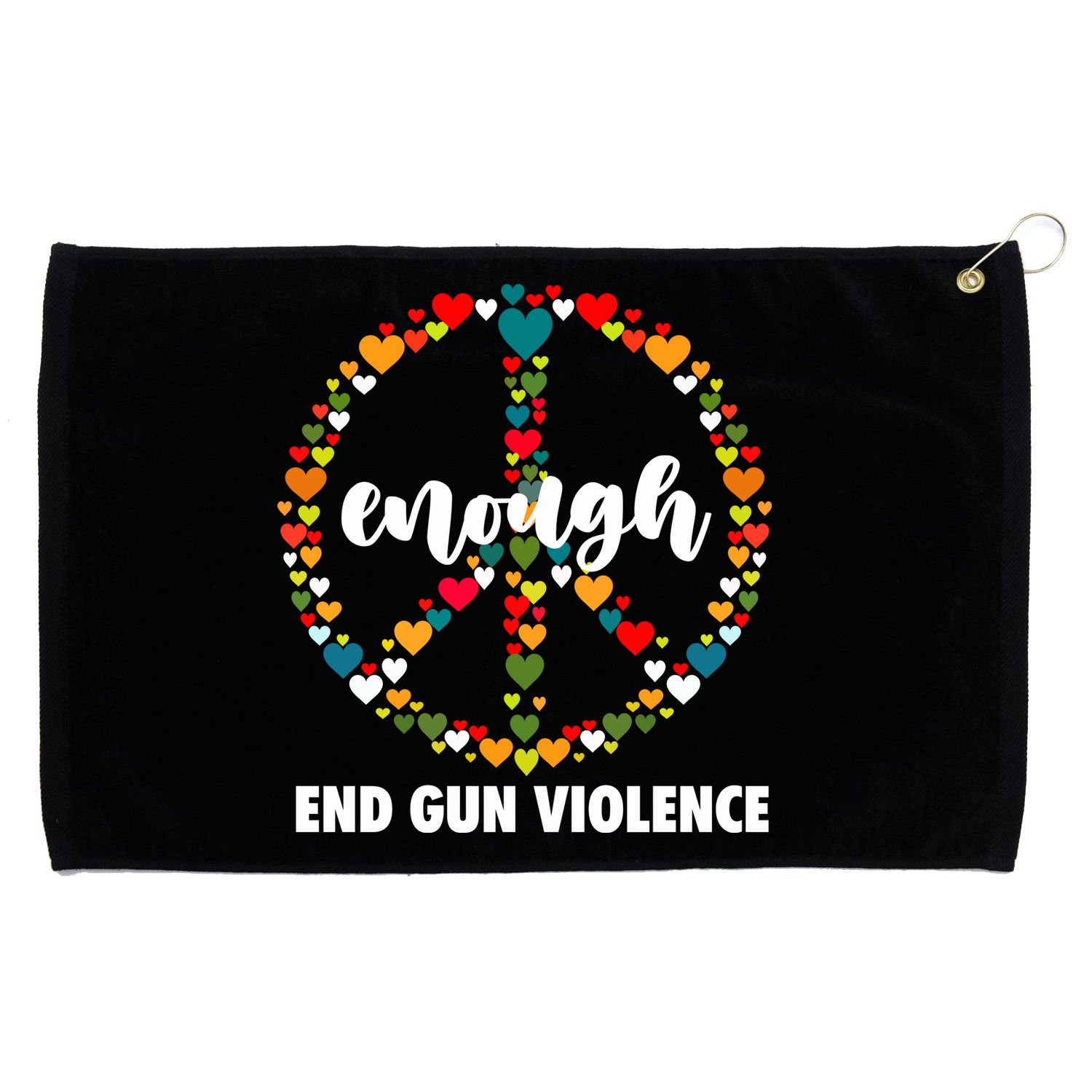 Wear Orange Peace Sign Enough End Gun Violence Grommeted Golf Towel