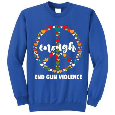 Wear Orange Peace Sign Enough End Gun Violence Tall Sweatshirt