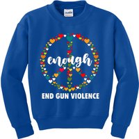 Wear Orange Peace Sign Enough End Gun Violence Kids Sweatshirt