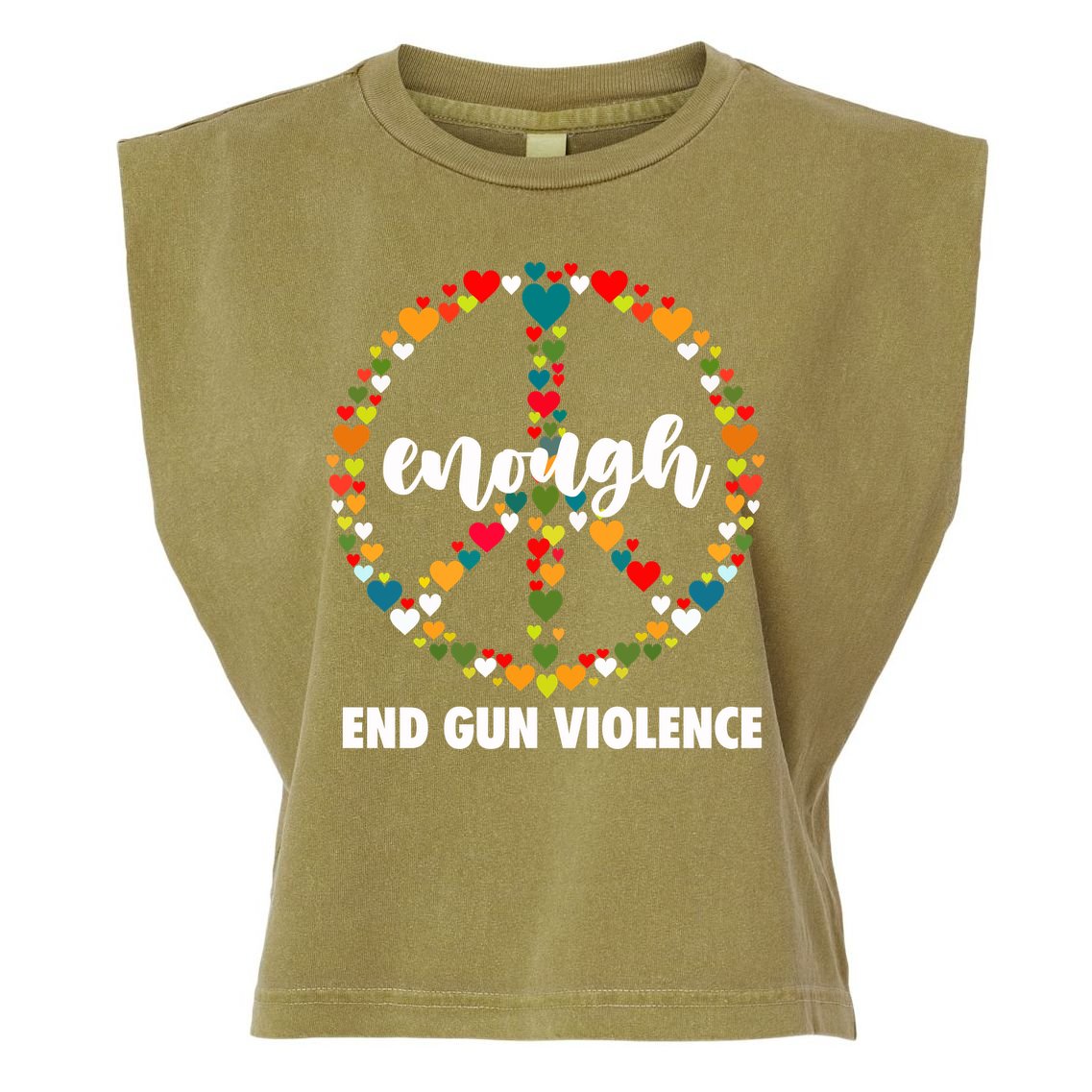 Wear Orange Peace Sign Enough End Gun Violence Garment-Dyed Women's Muscle Tee
