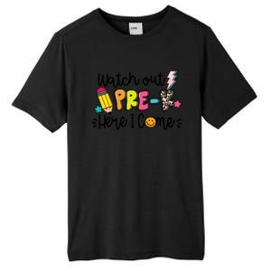 Watch Out PreK Squad Here I Come Happy First Day Of School Funny Gift Tall Fusion ChromaSoft Performance T-Shirt