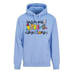 Watch Out PreK Squad Here I Come Happy First Day Of School Funny Gift Unisex Surf Hoodie