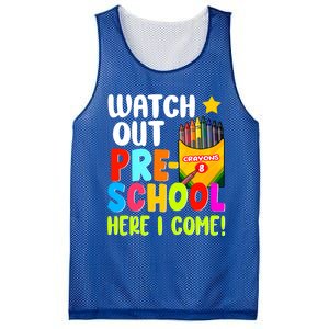 Watch Out PreSchool Here I Come First Day Of School Teacher Funny Gift Mesh Reversible Basketball Jersey Tank