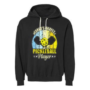 World's Okayest Pickleball Player Garment-Dyed Fleece Hoodie