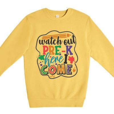 Watch Out Preschool Back To School PreK Squad Gift Premium Crewneck Sweatshirt