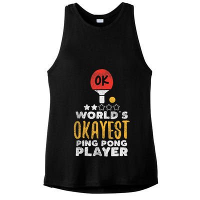 World's Okayest Ping Pong Player Funny Table Tennis Gift Ladies PosiCharge Tri-Blend Wicking Tank