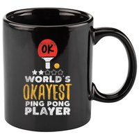 World's Okayest Ping Pong Player Funny Table Tennis Gift 11oz C Handle Ceramic Mug
