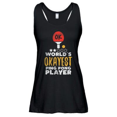 World's Okayest Ping Pong Player Funny Table Tennis Gift Ladies Essential Flowy Tank