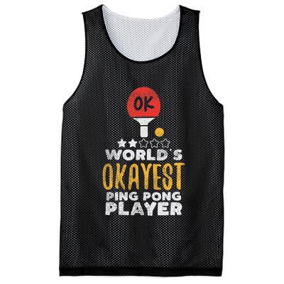 World's Okayest Ping Pong Player Funny Table Tennis Gift Mesh Reversible Basketball Jersey Tank