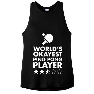 Worlds Okayest Ping Pong Player Trophy Ladies PosiCharge Tri-Blend Wicking Tank