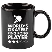 Worlds Okayest Ping Pong Player Trophy 11oz C Handle Ceramic Mug