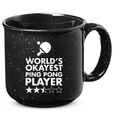 Worlds Okayest Ping Pong Player Trophy 15oz Campfire Ceramic Mug