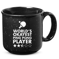 Worlds Okayest Ping Pong Player Trophy 15oz Campfire Ceramic Mug