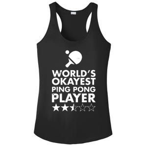 Worlds Okayest Ping Pong Player Trophy Ladies PosiCharge Competitor Racerback Tank