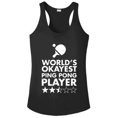 Worlds Okayest Ping Pong Player Trophy Ladies PosiCharge Competitor Racerback Tank