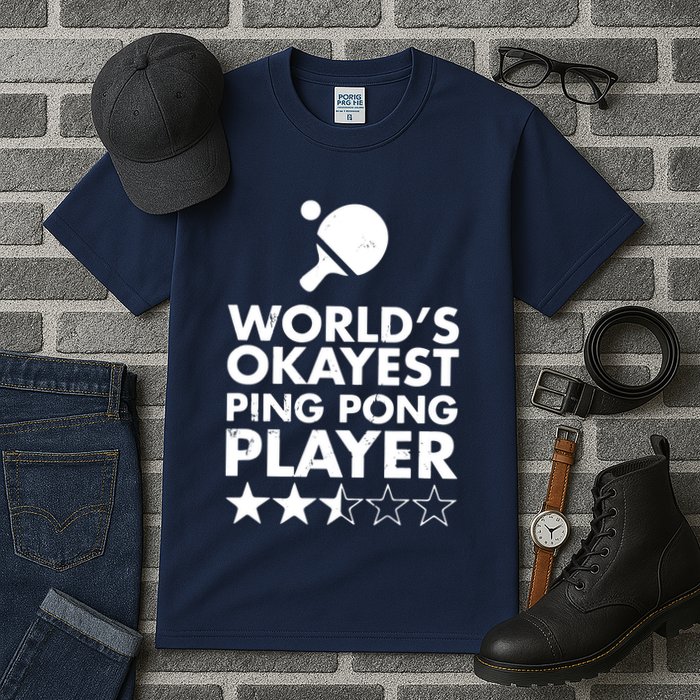 Worlds Okayest Ping Pong Player Trophy Tall T-Shirt
