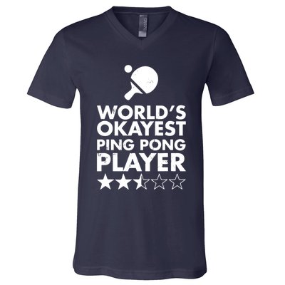 Worlds Okayest Ping Pong Player Trophy V-Neck T-Shirt