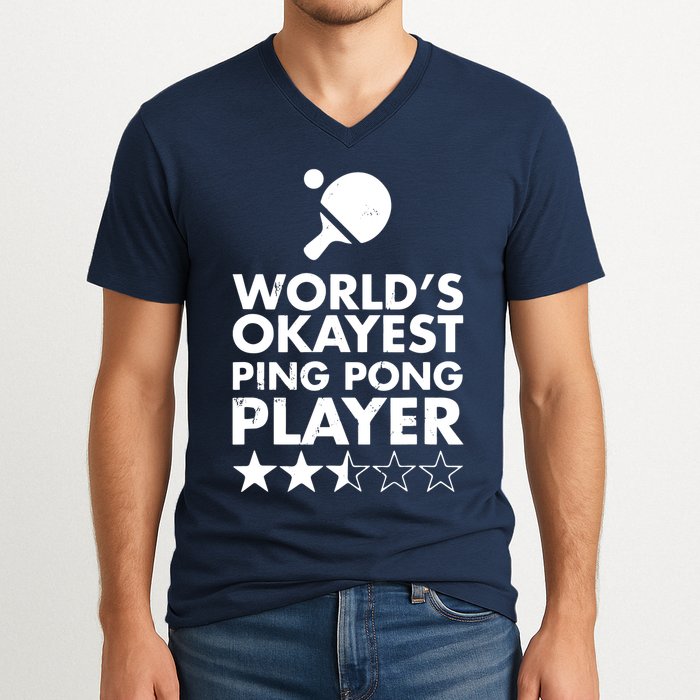 Worlds Okayest Ping Pong Player Trophy V-Neck T-Shirt