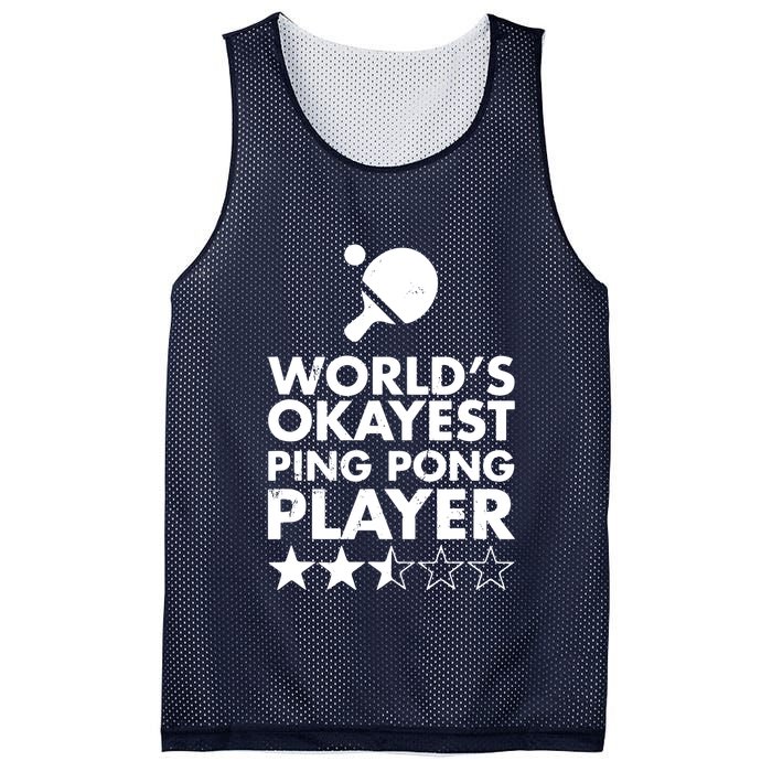 Worlds Okayest Ping Pong Player Trophy Mesh Reversible Basketball Jersey Tank